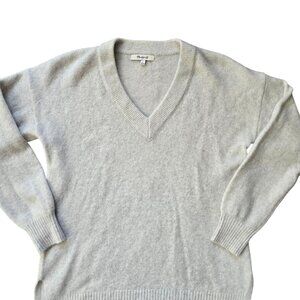 Madewell | Women's Bartlett V-Neck Pullover Sweater Coziest Yarn Heather Smoke S